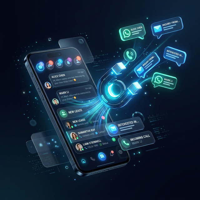 Direct leads via WhatsApp, calls and email